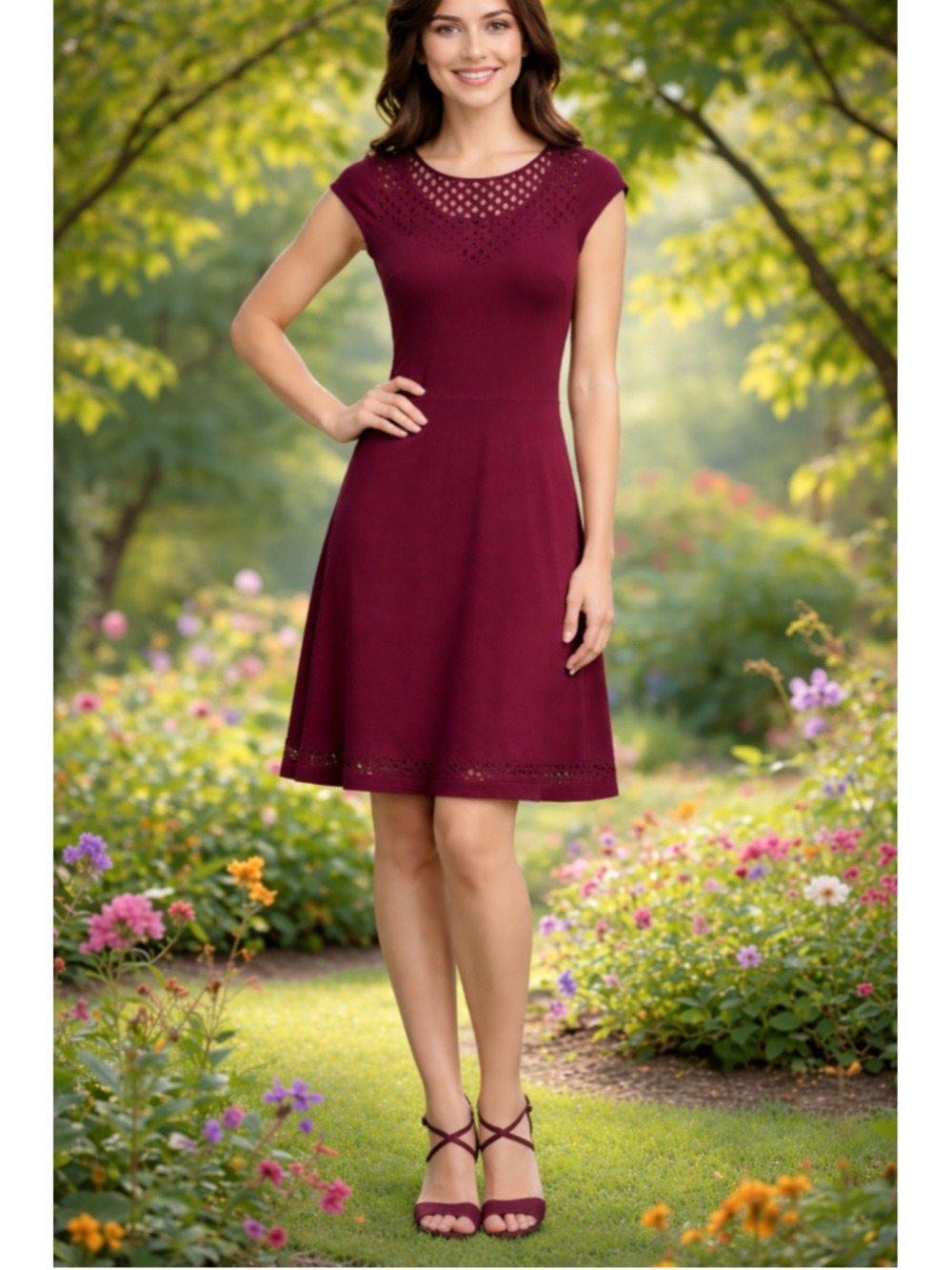 Cape Juby Burgundy Midi Dress XS